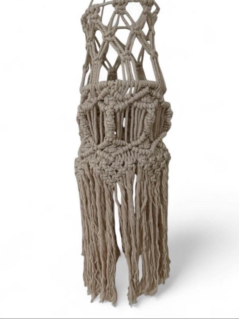 Urban Outfitters Macramé Plant Hanger in Beige